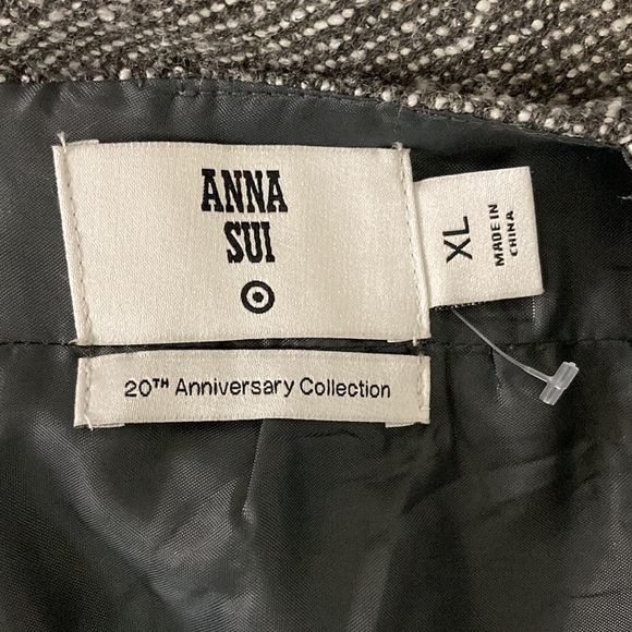 Anna Sui Sz XL Gray Tweed Halter Style Sleeveless Mini Dress Sequin neckline - Picture 10 of 11